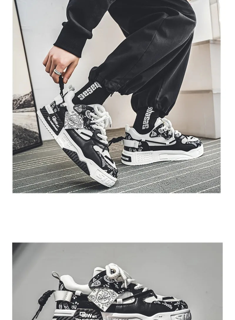 Sapatilhas masculinas vulcanize, sapatos casuais, luxo, sapatos confortáveis para caminhar, sapatos de skate versáteis, tendência de estilista