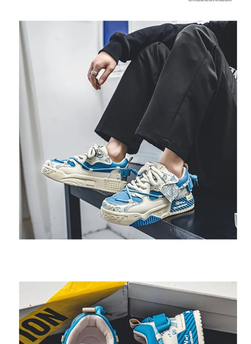 Sapatilhas masculinas vulcanize, sapatos casuais, luxo, sapatos confortáveis para caminhar, sapatos de skate versáteis, tendência de estilista